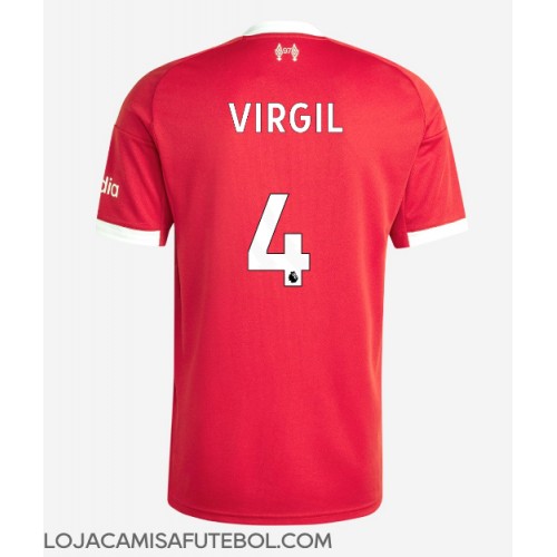 Camisa de Futebol Liverpool Virgil van Dijk #4 Equipamento Principal 2025-26 Manga Curta